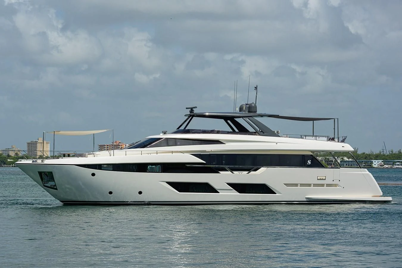 a white yacht on the water aboard DATE NIGHT Yacht for Sale