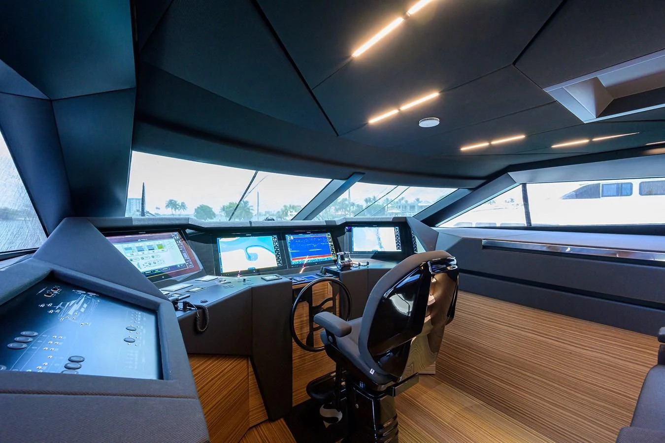 a room with a desk and computers aboard DATE NIGHT Yacht for Sale