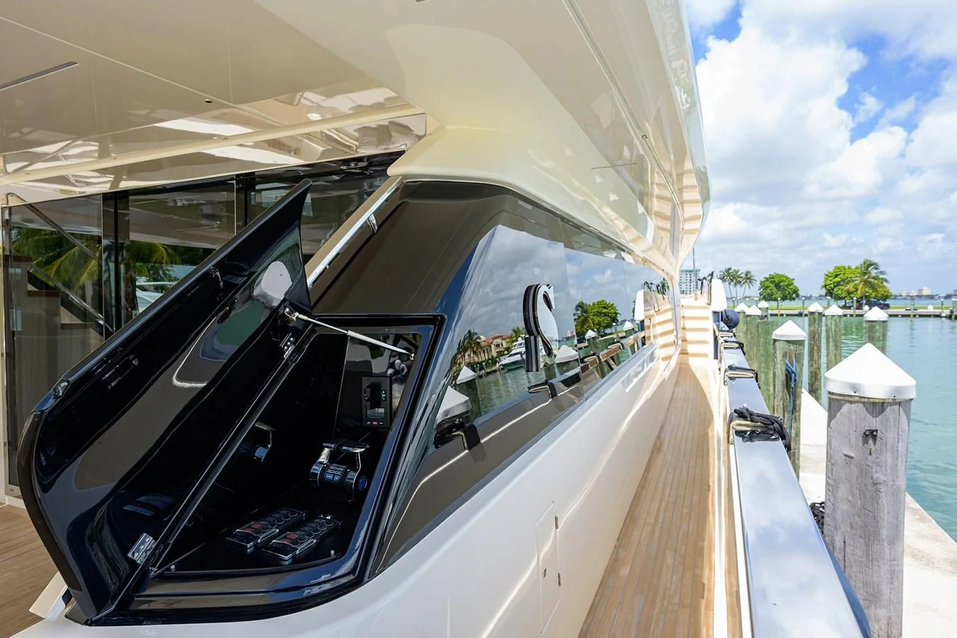 a car on a bridge aboard DATE NIGHT Yacht for Sale