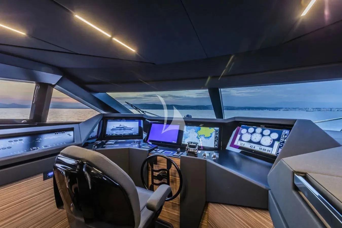 inside of a control room aboard DATE NIGHT Yacht for Sale
