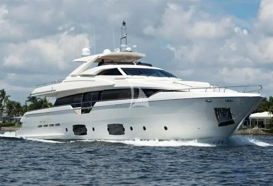 a white yacht on the water aboard DATE NIGHT Yacht for Sale