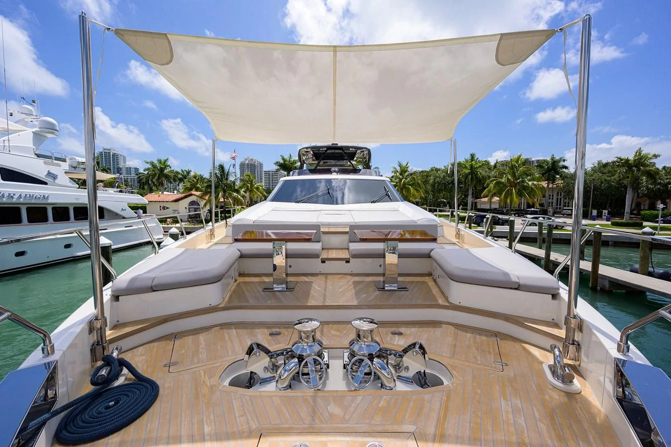 a boat with bicycles on it aboard DATE NIGHT Yacht for Sale