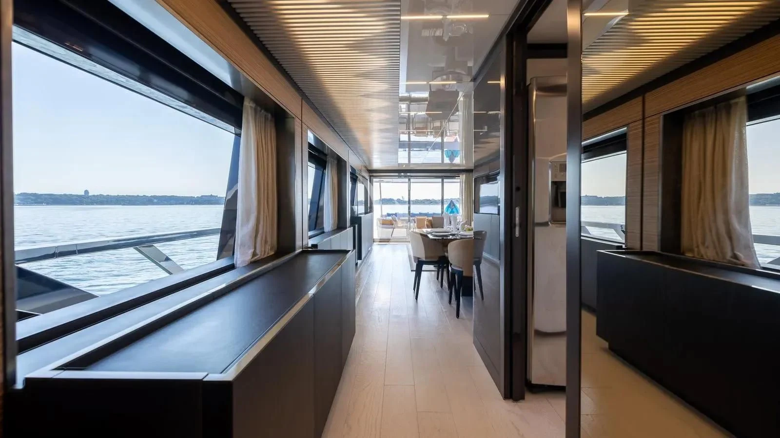 inside of a train aboard DATE NIGHT Yacht for Sale