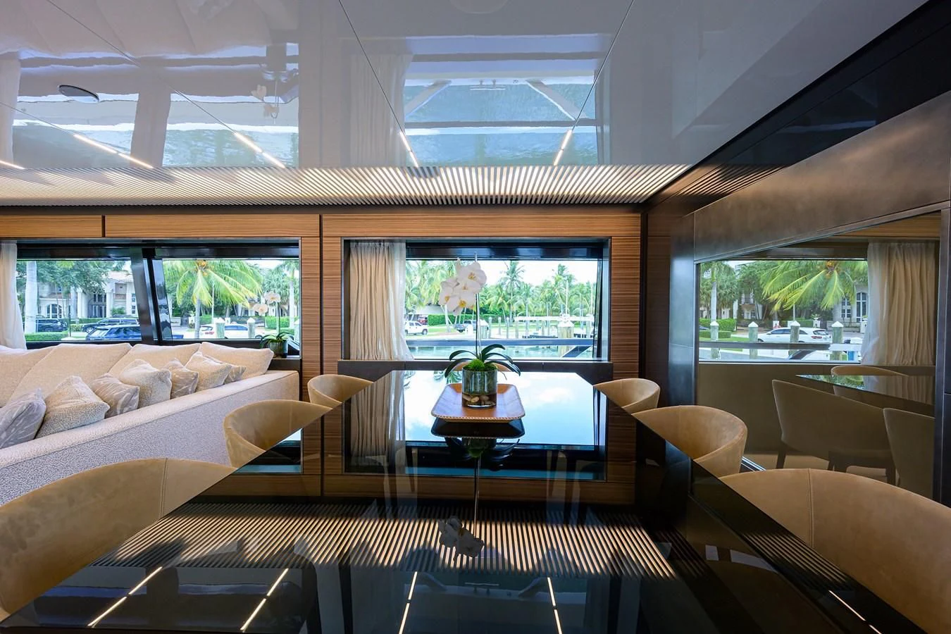 inside of a train aboard DATE NIGHT Yacht for Sale