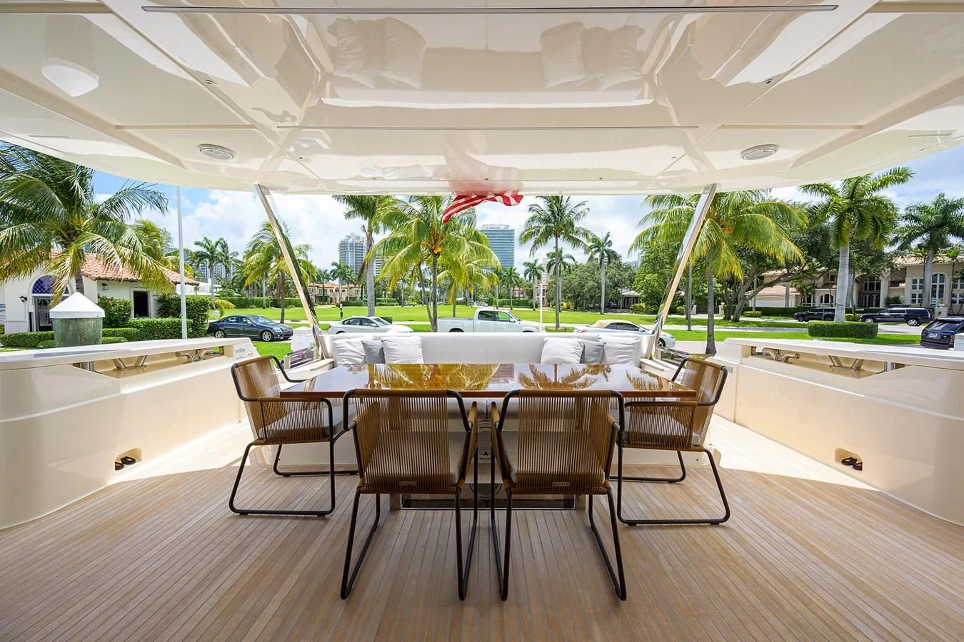 a table and chairs in a room aboard DATE NIGHT Yacht for Sale