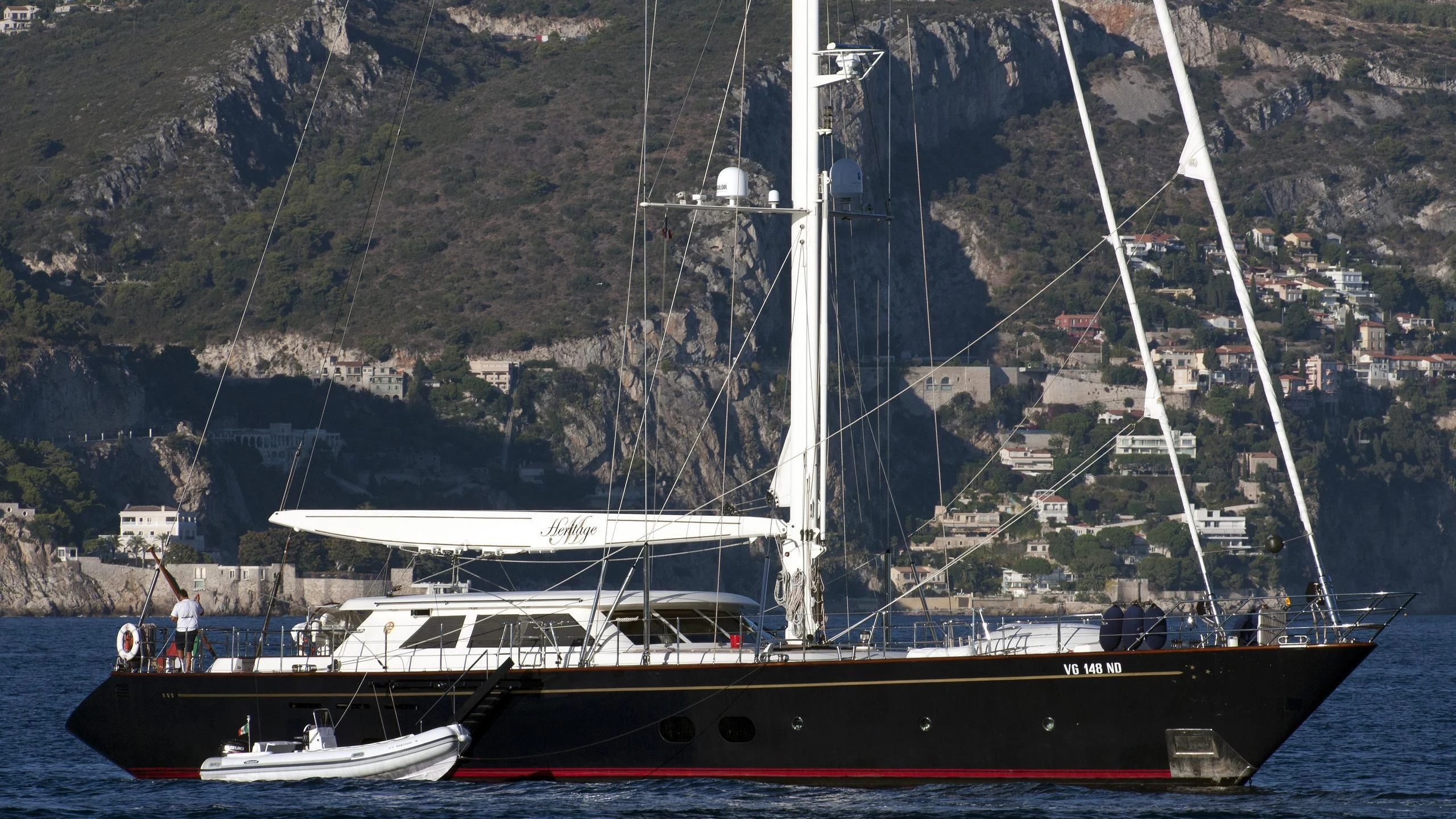 a boat in the water aboard HERITAGE M Yacht for Charter