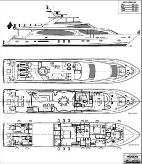 diagram, engineering drawing aboard VITESSE Yacht for Sale