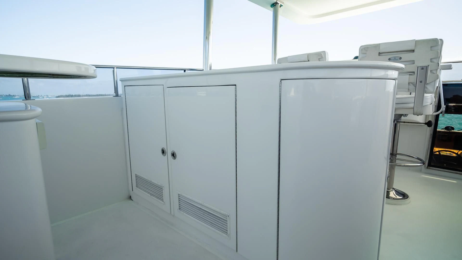 a room with white cabinets aboard VITESSE Yacht for Sale