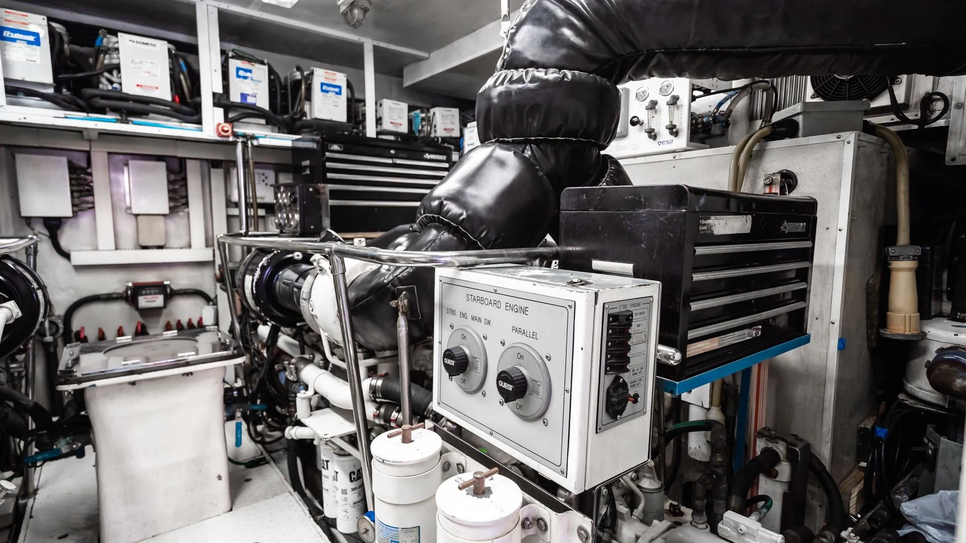 a machine in a room aboard VITESSE Yacht for Sale