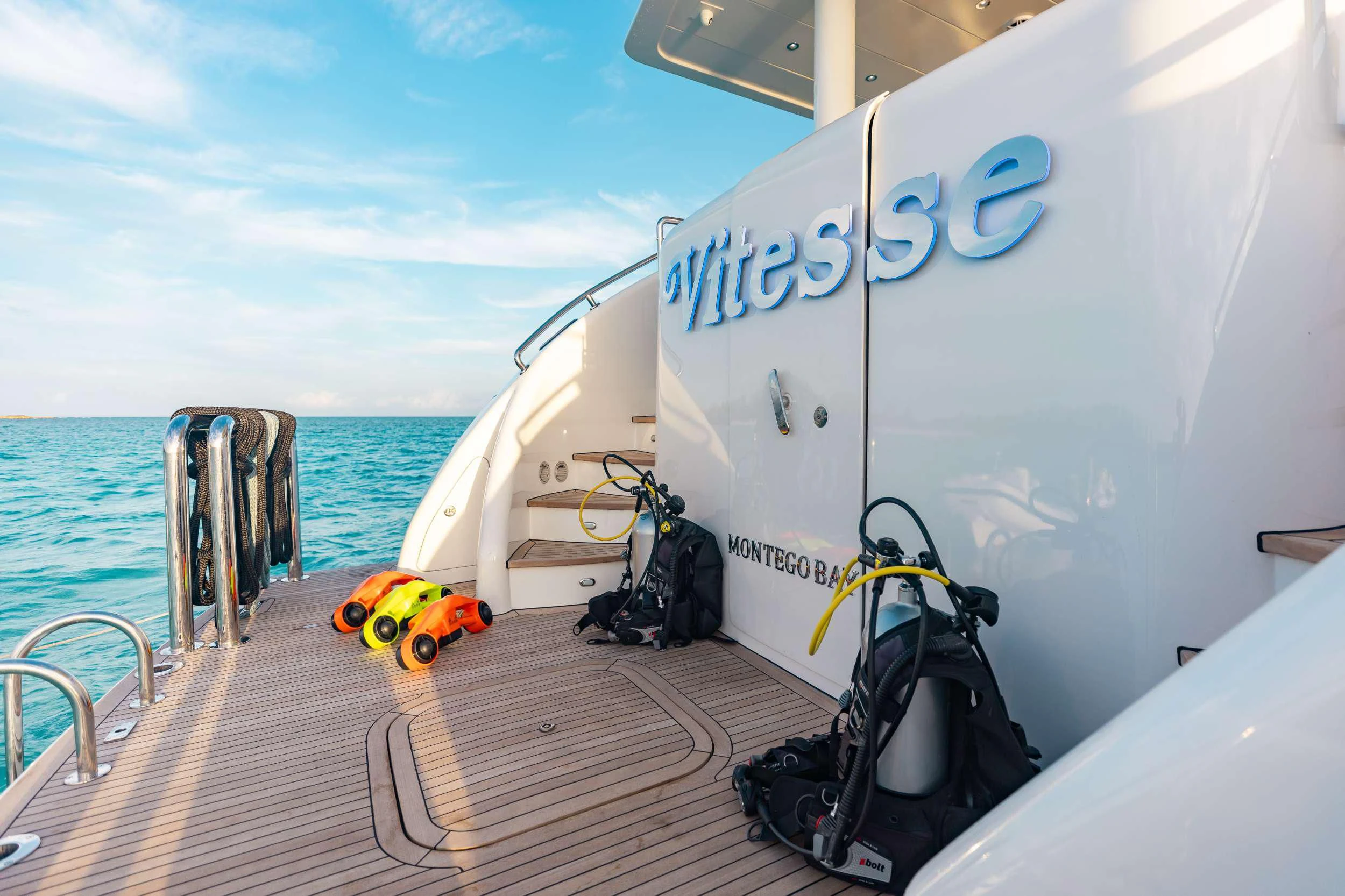 a boat on the water aboard VITESSE Yacht for Sale