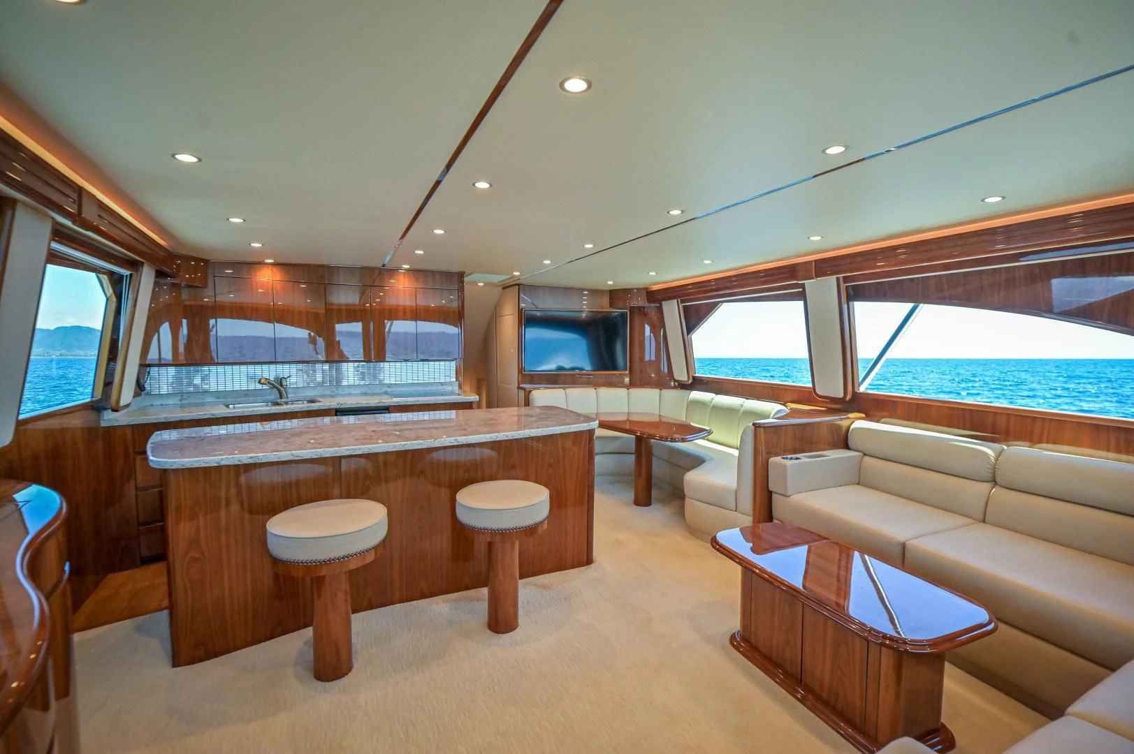 a room with a table and chairs aboard GALATI  TRADE Yacht for Sale