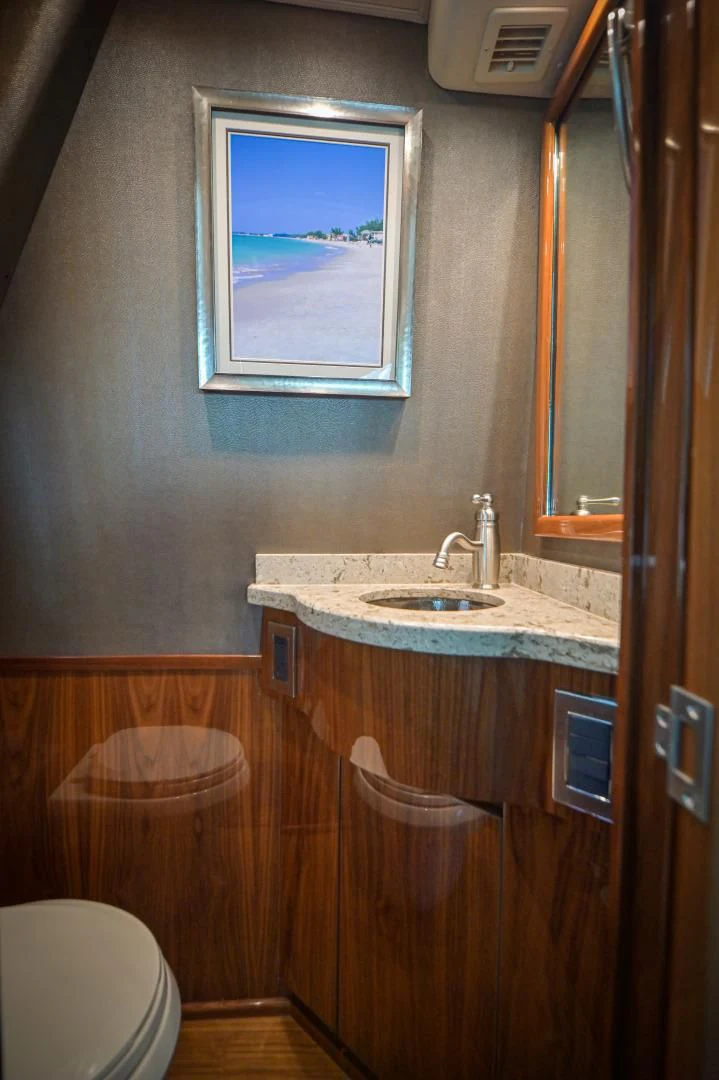 a bathroom with a sink and a toilet aboard GALATI  TRADE Yacht for Sale