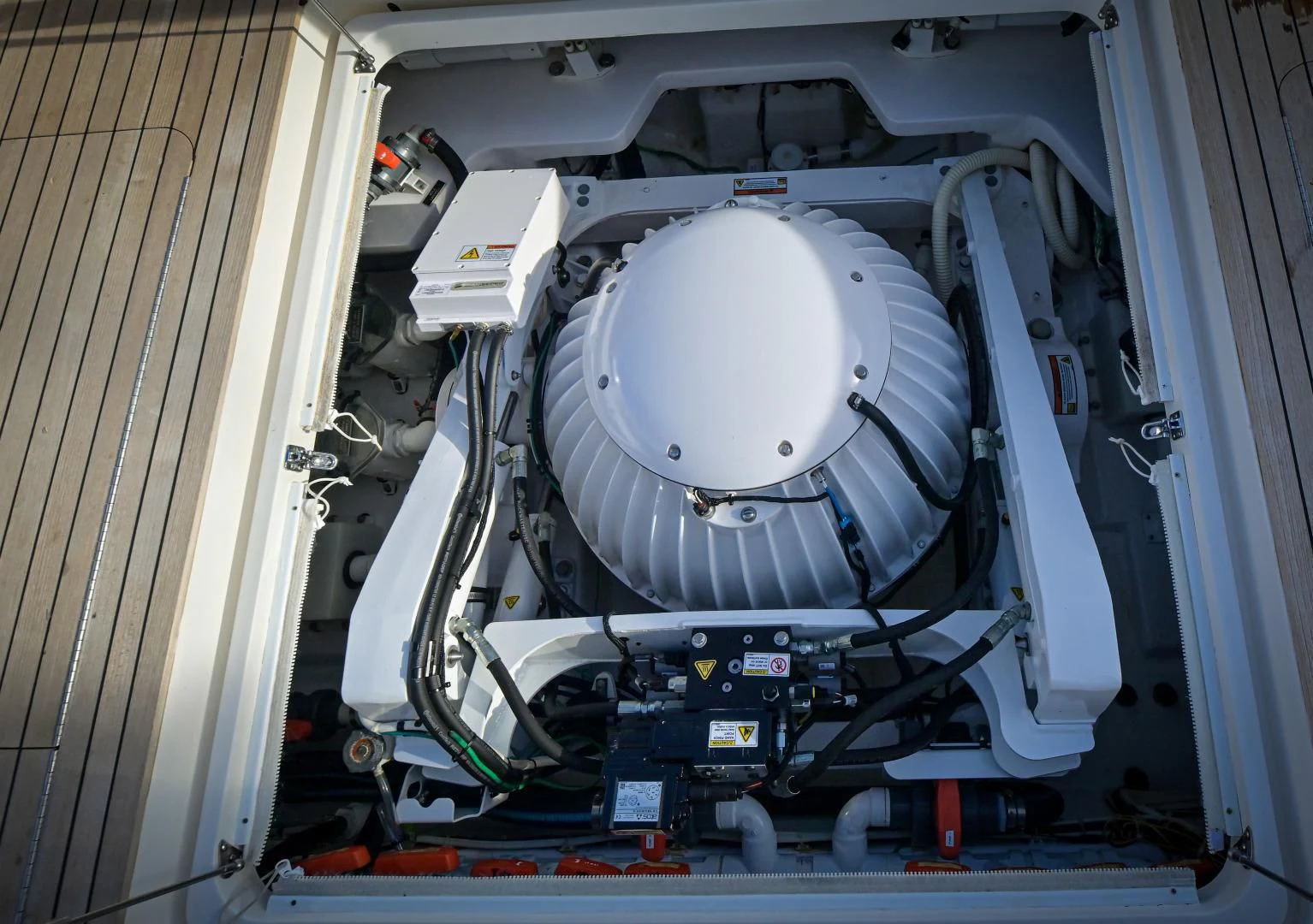 a large metal object aboard GALATI  TRADE Yacht for Sale