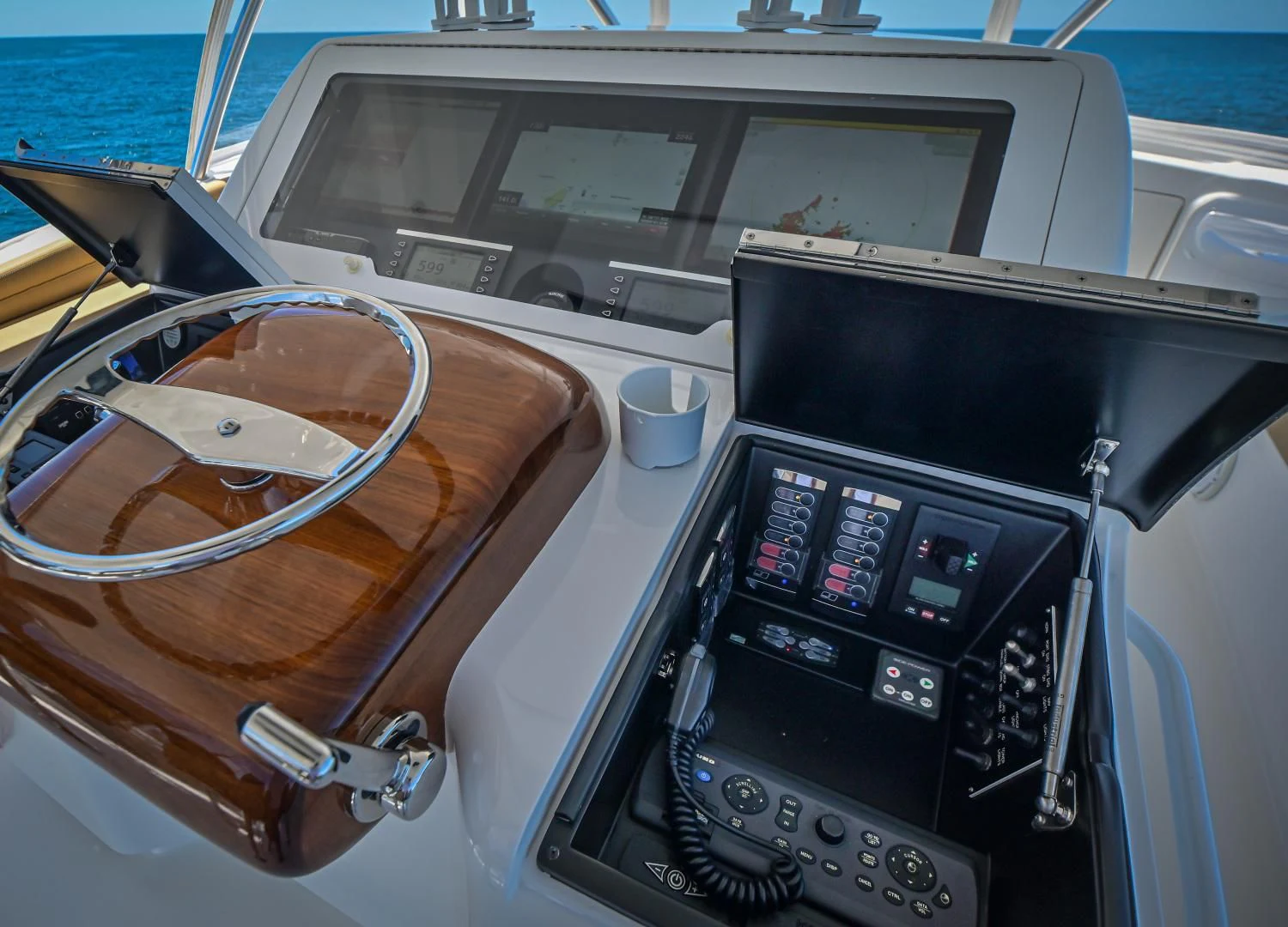 the inside of a car aboard GALATI  TRADE Yacht for Sale