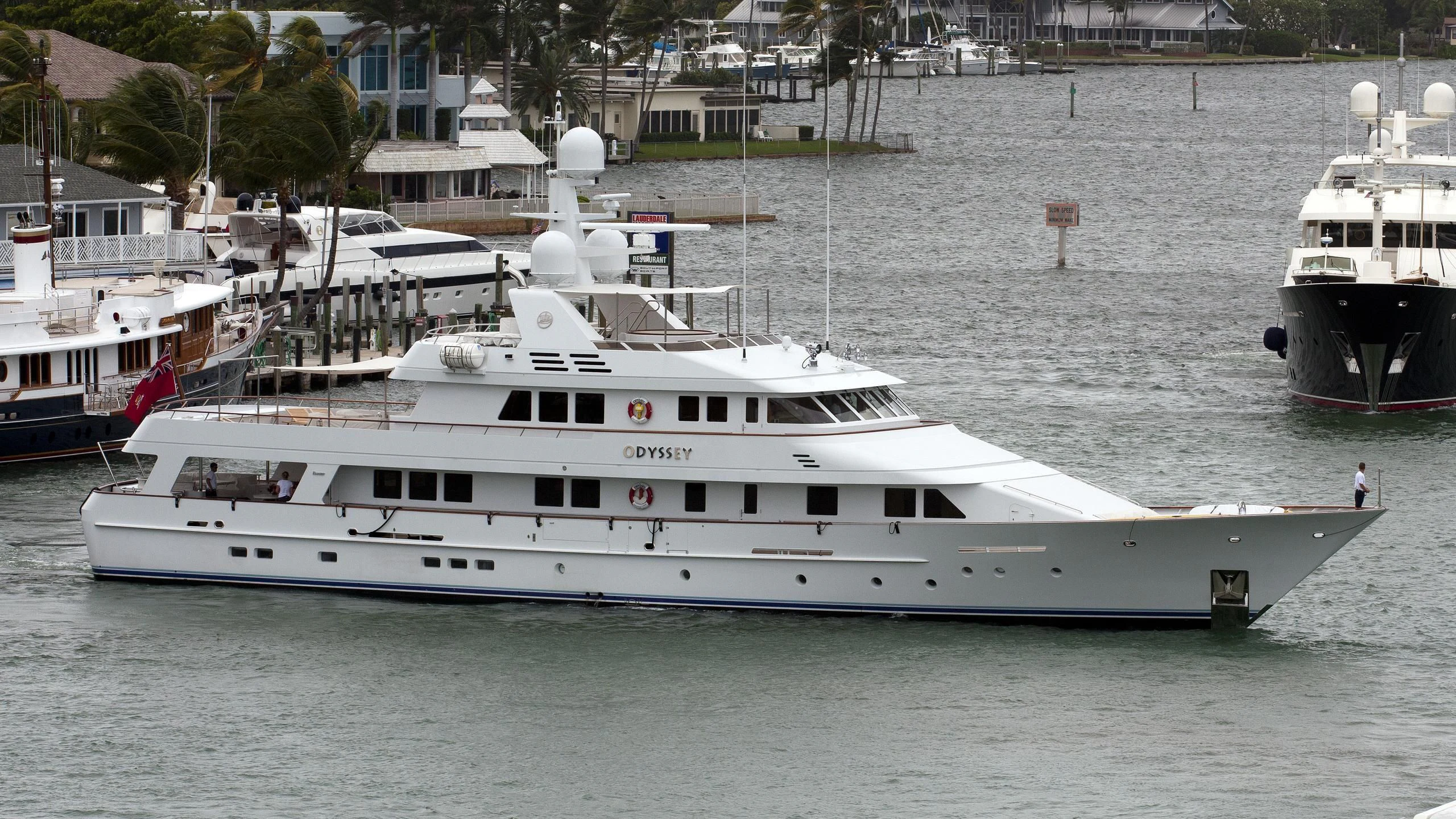 a large white boat in the water aboard HALCYON Yacht for Sale