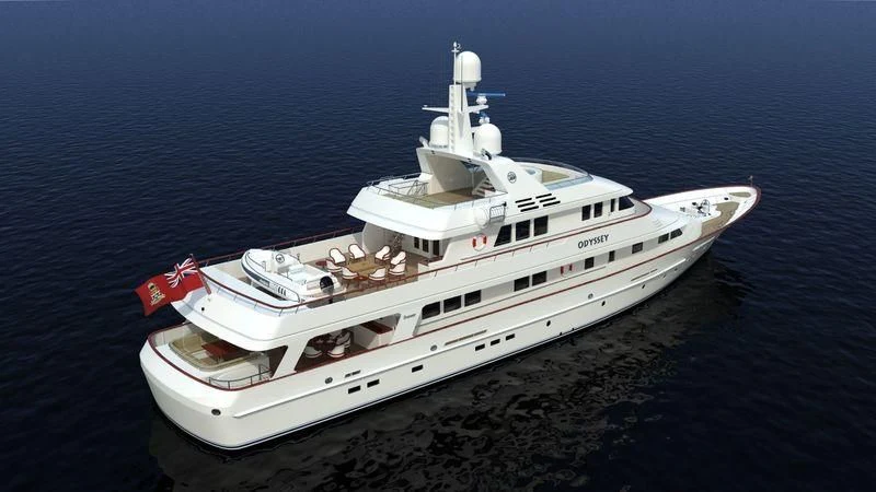 a white yacht on the water aboard HALCYON Yacht for Sale