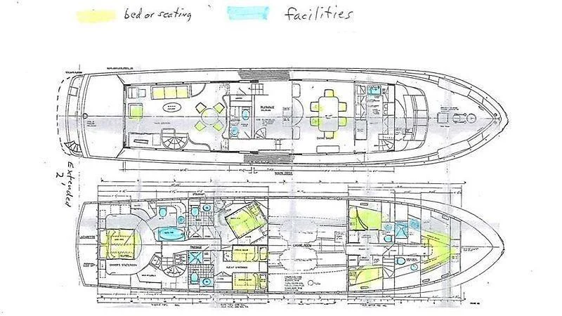 diagram, engineering drawing aboard SALLY JO II Yacht for Sale