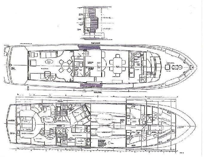 diagram, engineering drawing aboard SALLY JO II Yacht for Sale