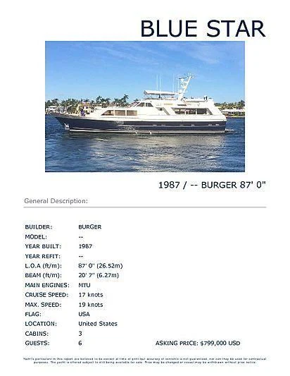 graphical user interface, application, website aboard SALLY JO II Yacht for Sale