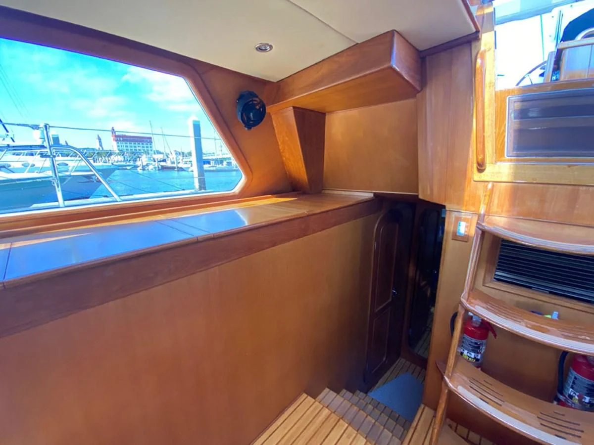 a window in a room aboard EL CACIQUE Yacht for Sale