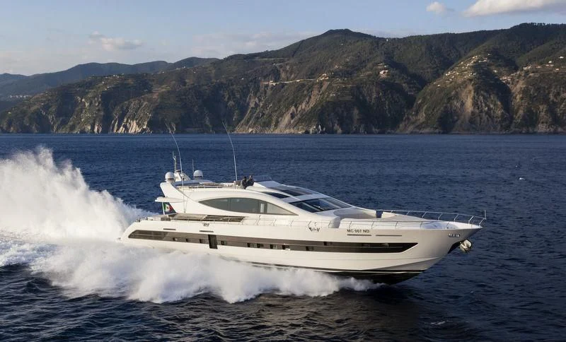 a white yacht on the water aboard SEA LOOK Yacht for Sale
