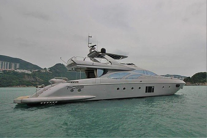 a white yacht in the water aboard G Yacht for Sale