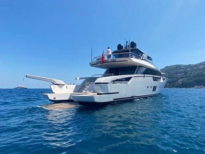 a boat on the water aboard DRAGONFLY I Yacht for Sale