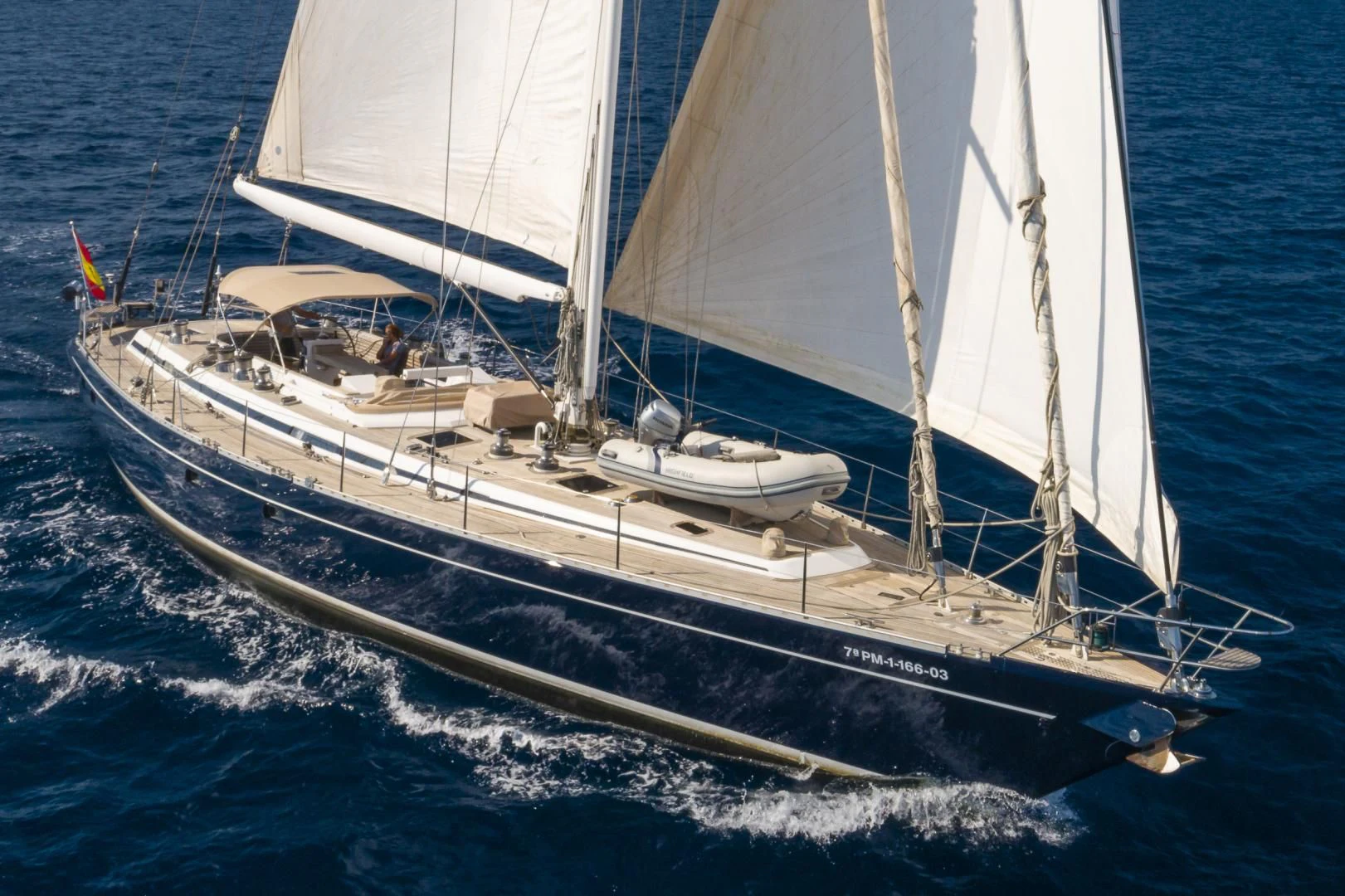 a sailboat on the water aboard CRYSTAL Yacht for Sale