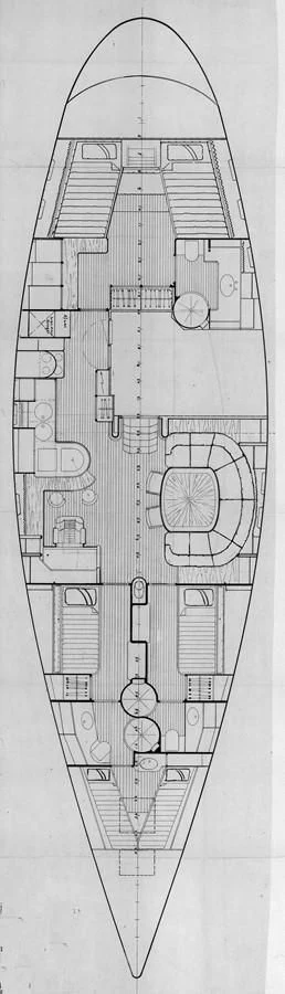 diagram, engineering drawing aboard CRYSTAL Yacht for Sale