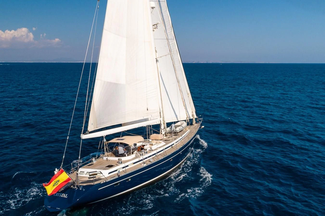 a sailboat in the water aboard CRYSTAL Yacht for Sale