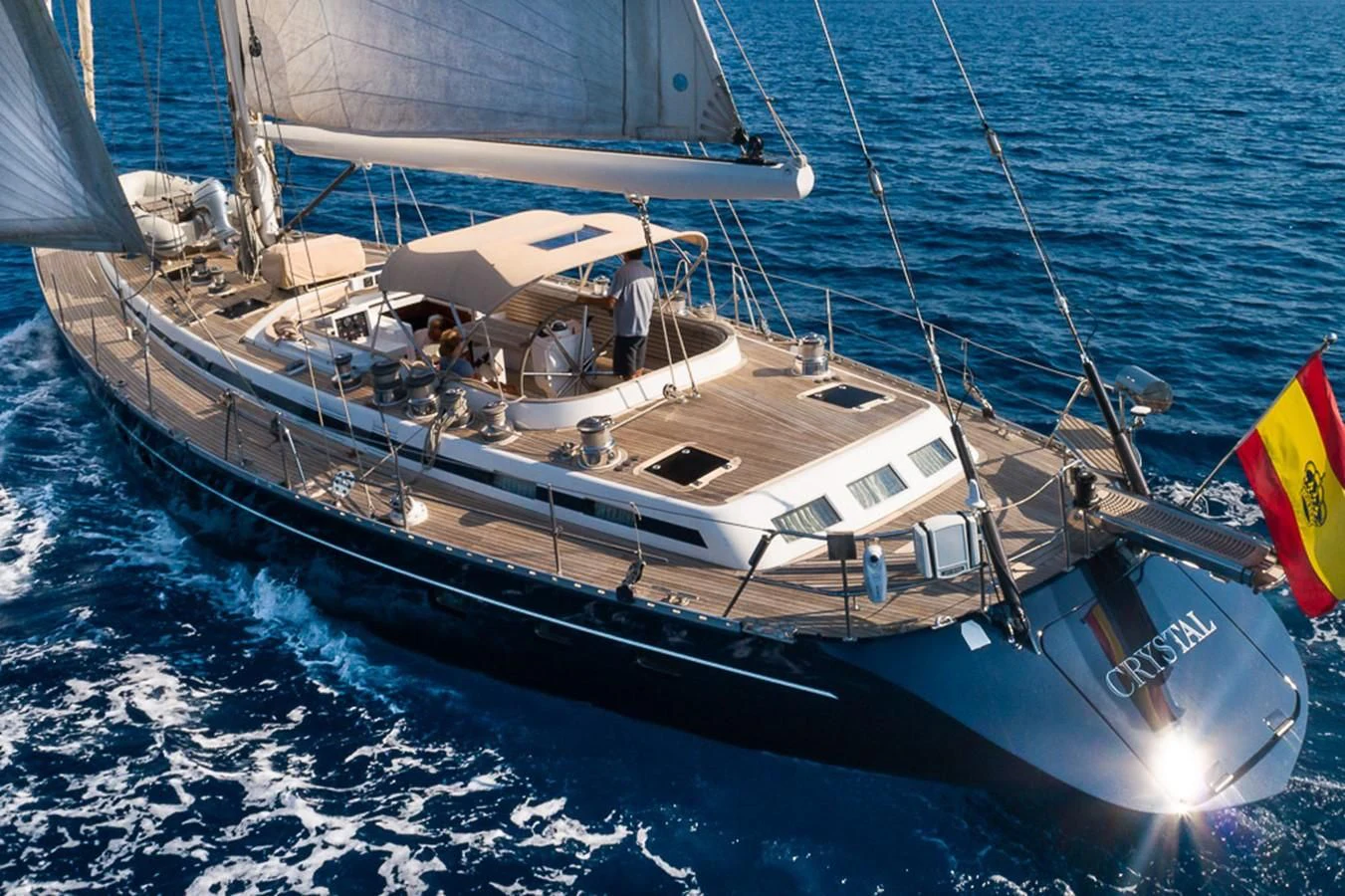 a boat on the water aboard CRYSTAL Yacht for Sale