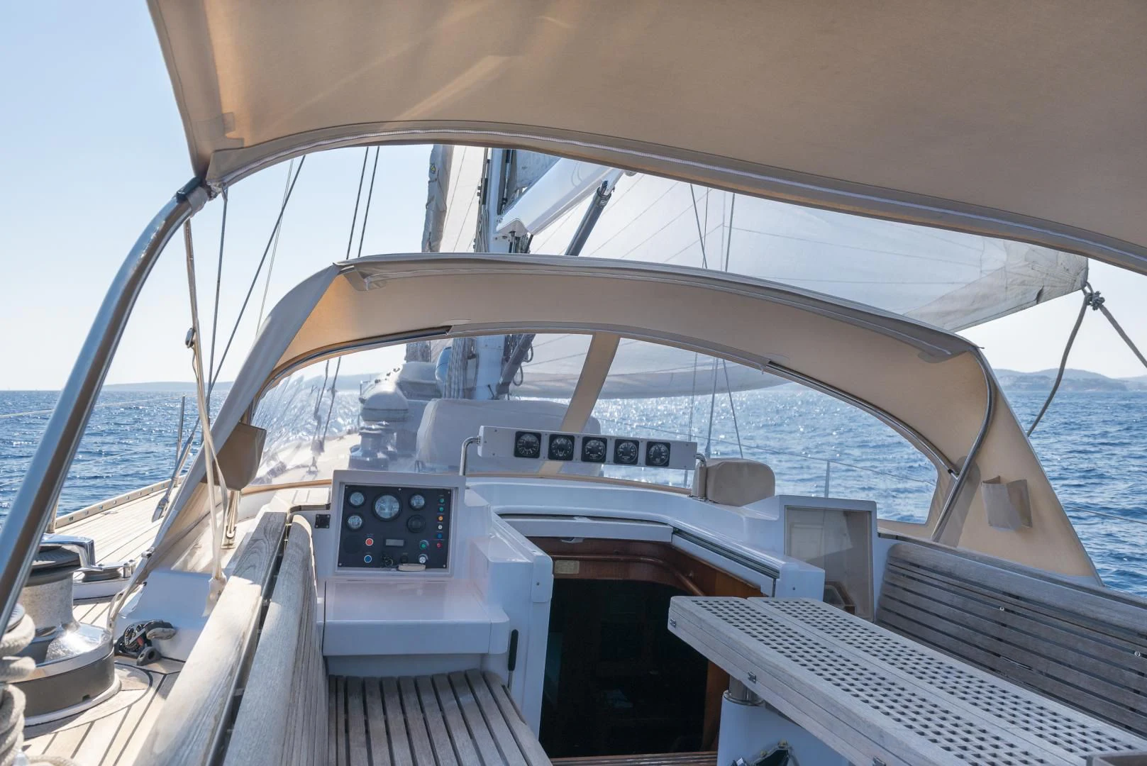 the inside of a boat aboard CRYSTAL Yacht for Sale