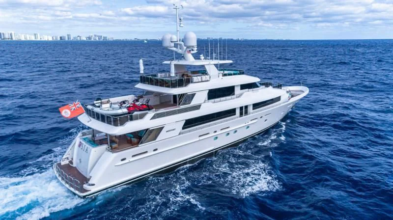 a boat on the water aboard BLUE TIME Yacht for Sale