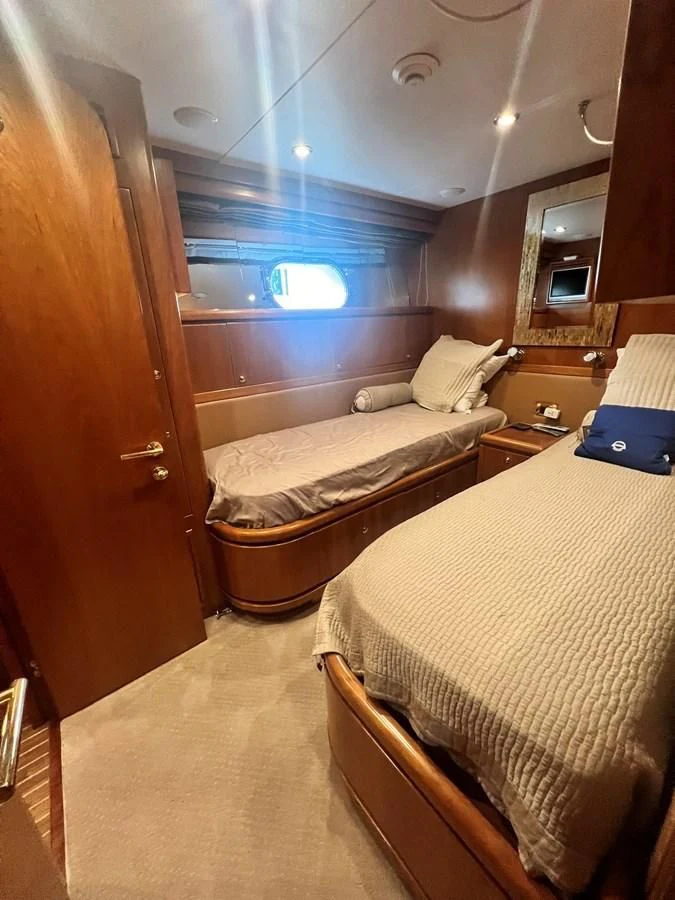 a room with two beds aboard ROXY MARIA Yacht for Sale