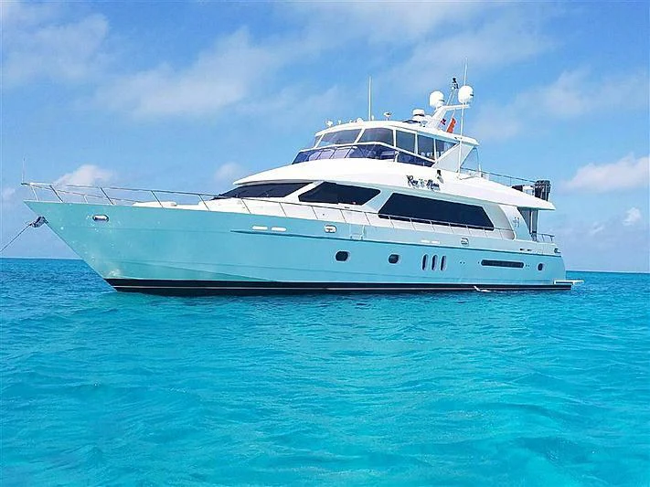 a white yacht in the water aboard ROXY MARIA Yacht for Sale