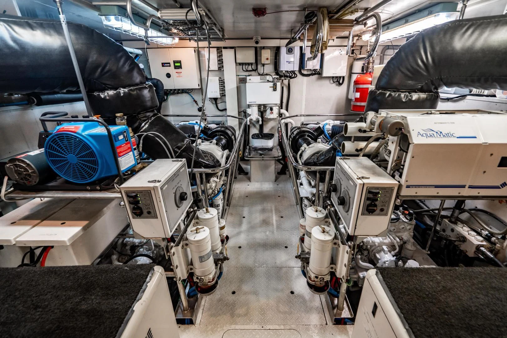 a car in a garage aboard ROXY MARIA Yacht for Sale