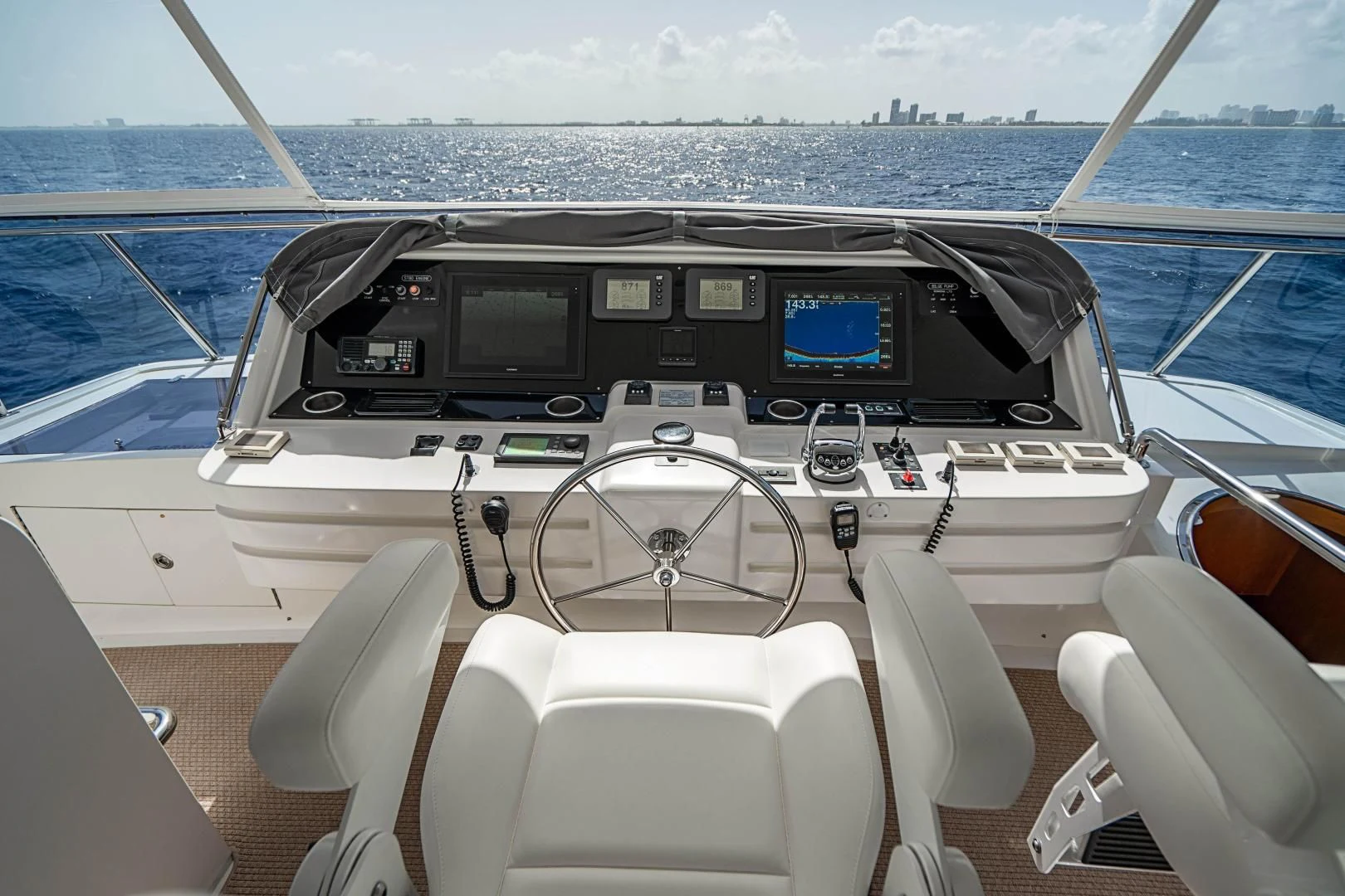 a boat with a screen on the back of it aboard ROXY MARIA Yacht for Sale