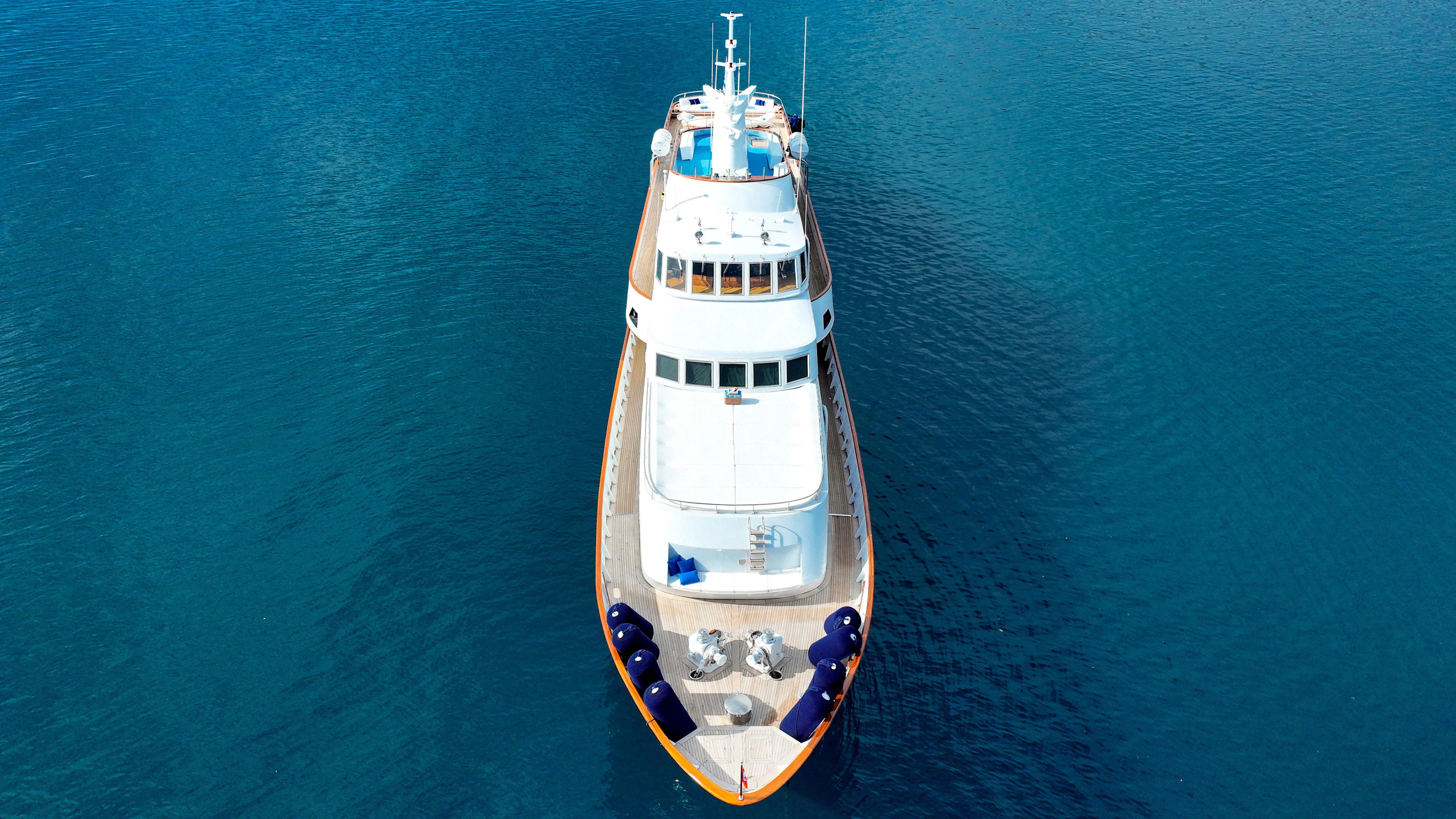 a ship on the water aboard SOMETHING COOL Yacht for Charter