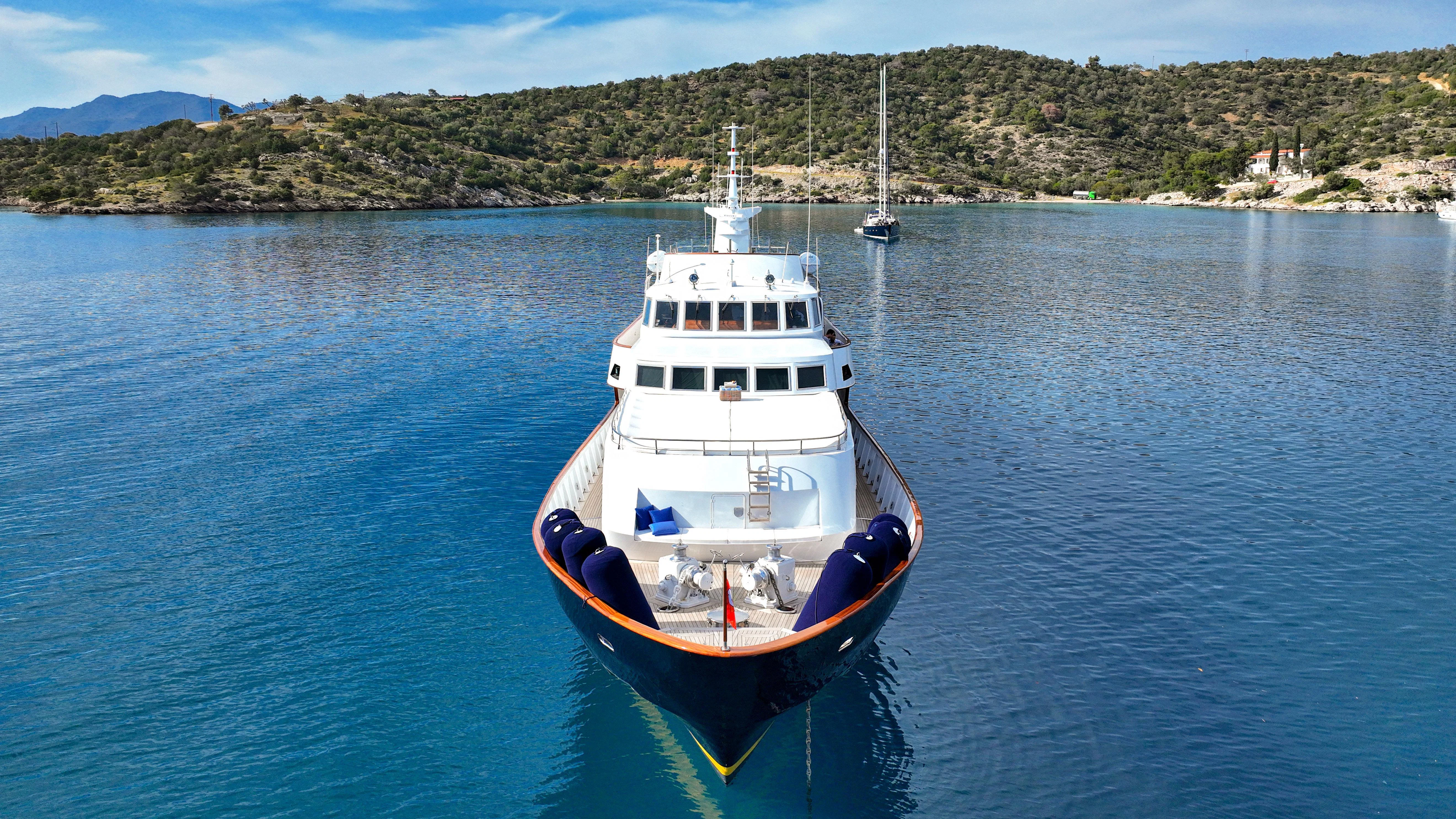 a boat on the water aboard SOMETHING COOL Yacht for Charter