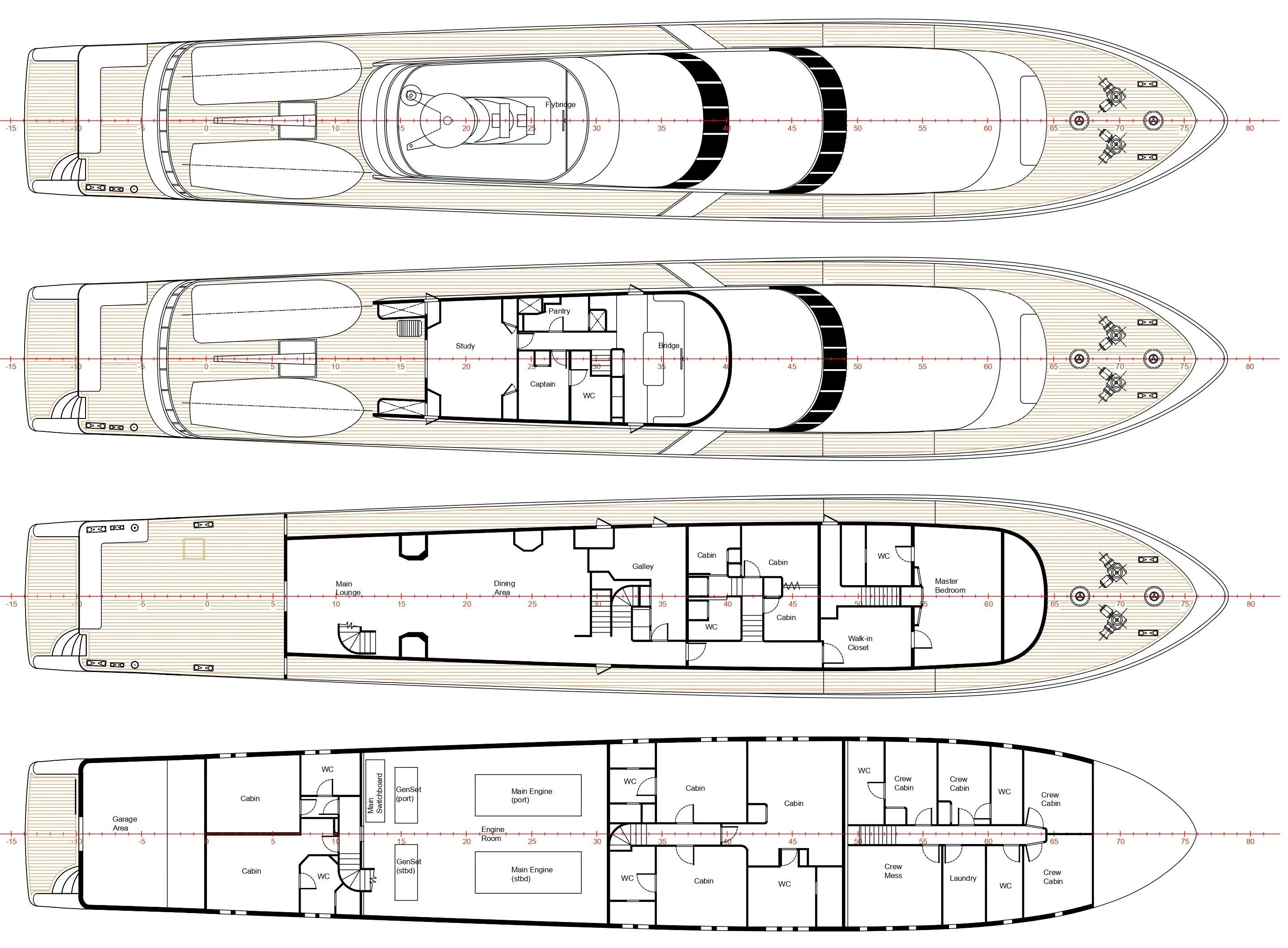 diagram, engineering drawing aboard SOMETHING COOL Yacht for Charter
