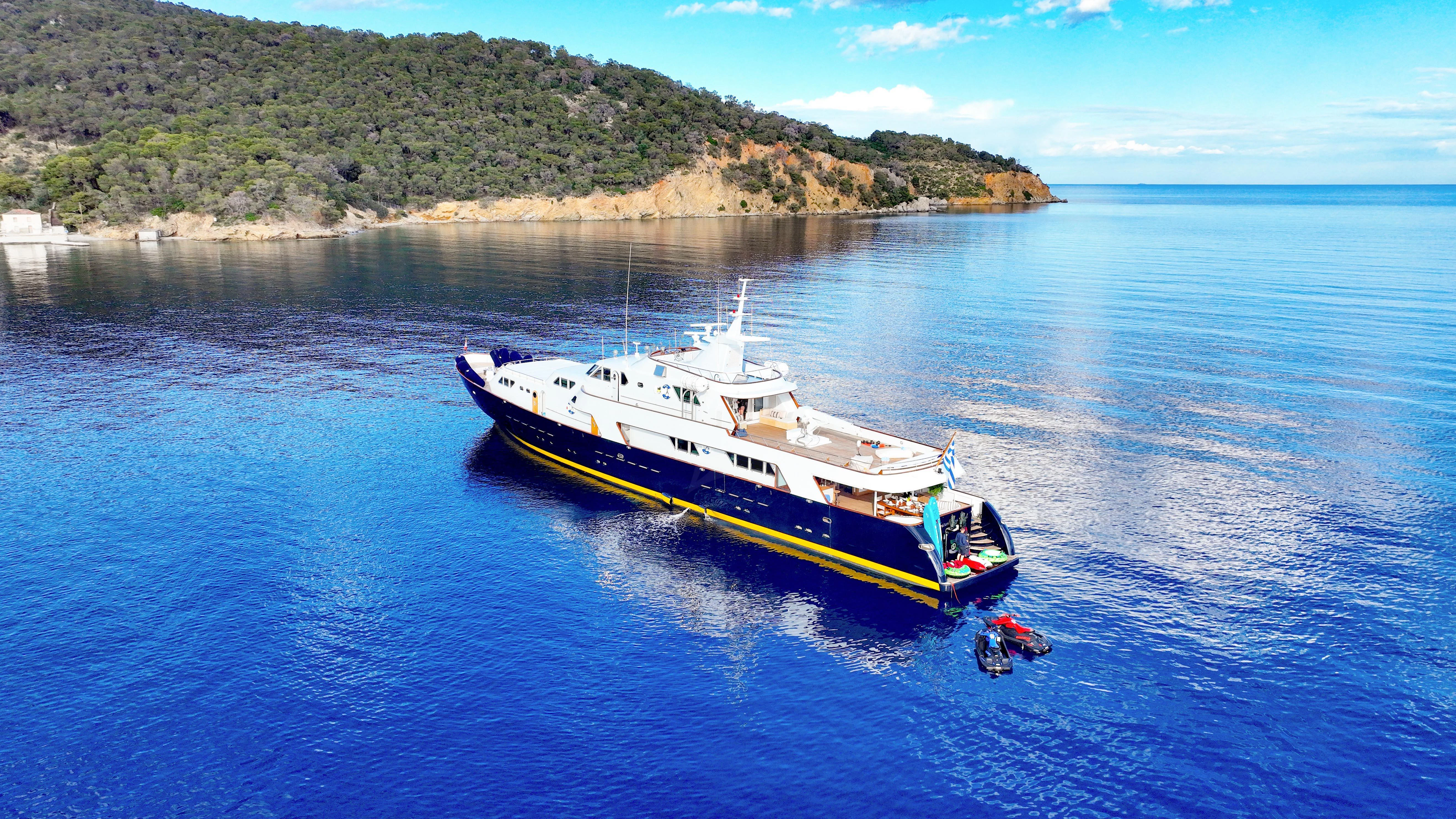 a boat in the water aboard SOMETHING COOL Yacht for Charter