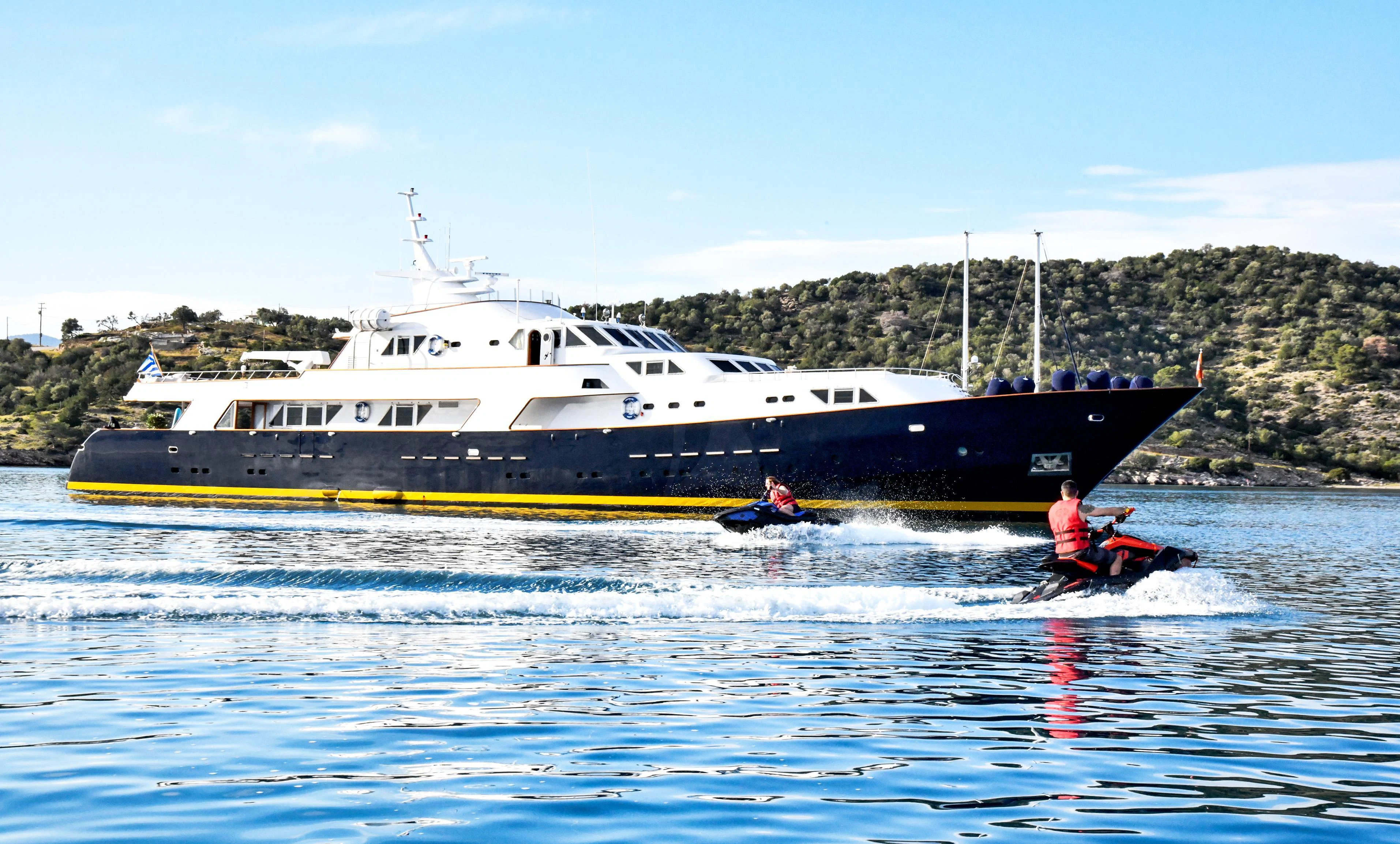 a boat in the water aboard SOMETHING COOL Yacht for Charter