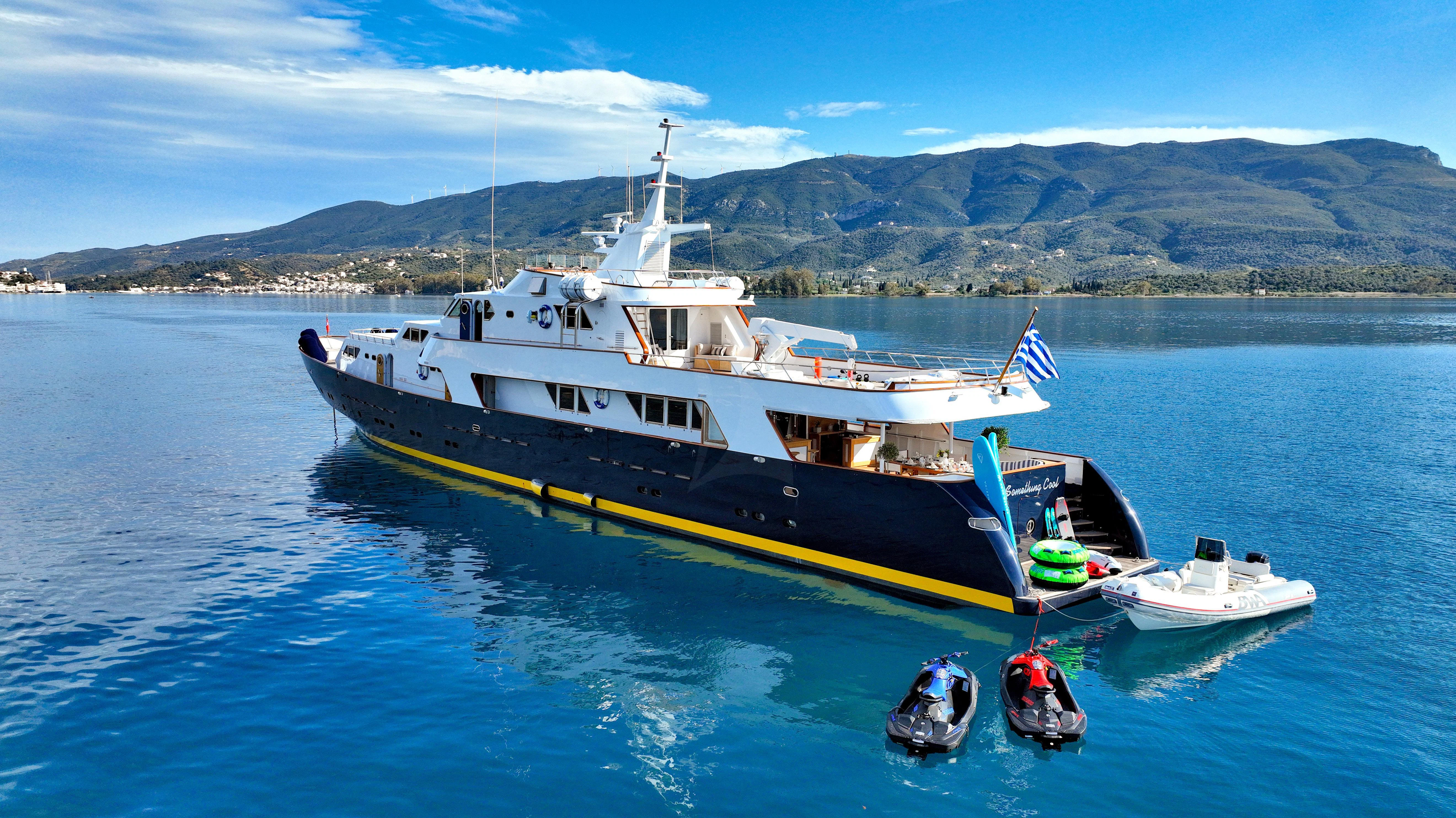 a boat in the water aboard SOMETHING COOL Yacht for Charter