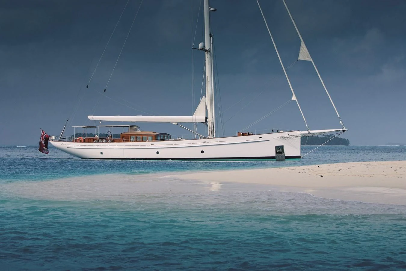 a boat on the beach aboard URIEL Yacht for Sale