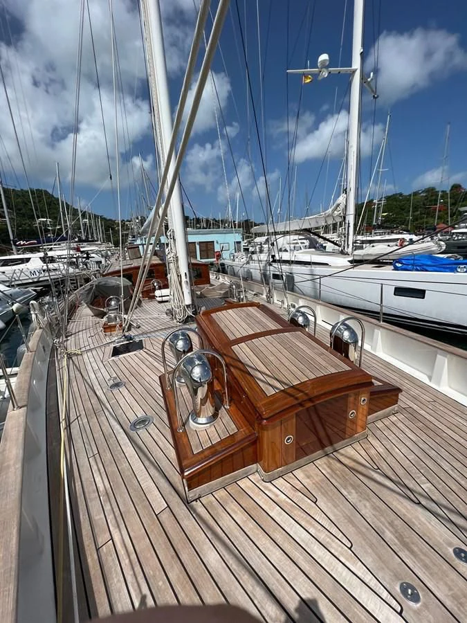a boat on a dock aboard URIEL Yacht for Sale