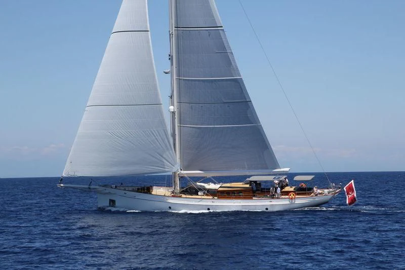 a sailboat on the water aboard URIEL Yacht for Sale
