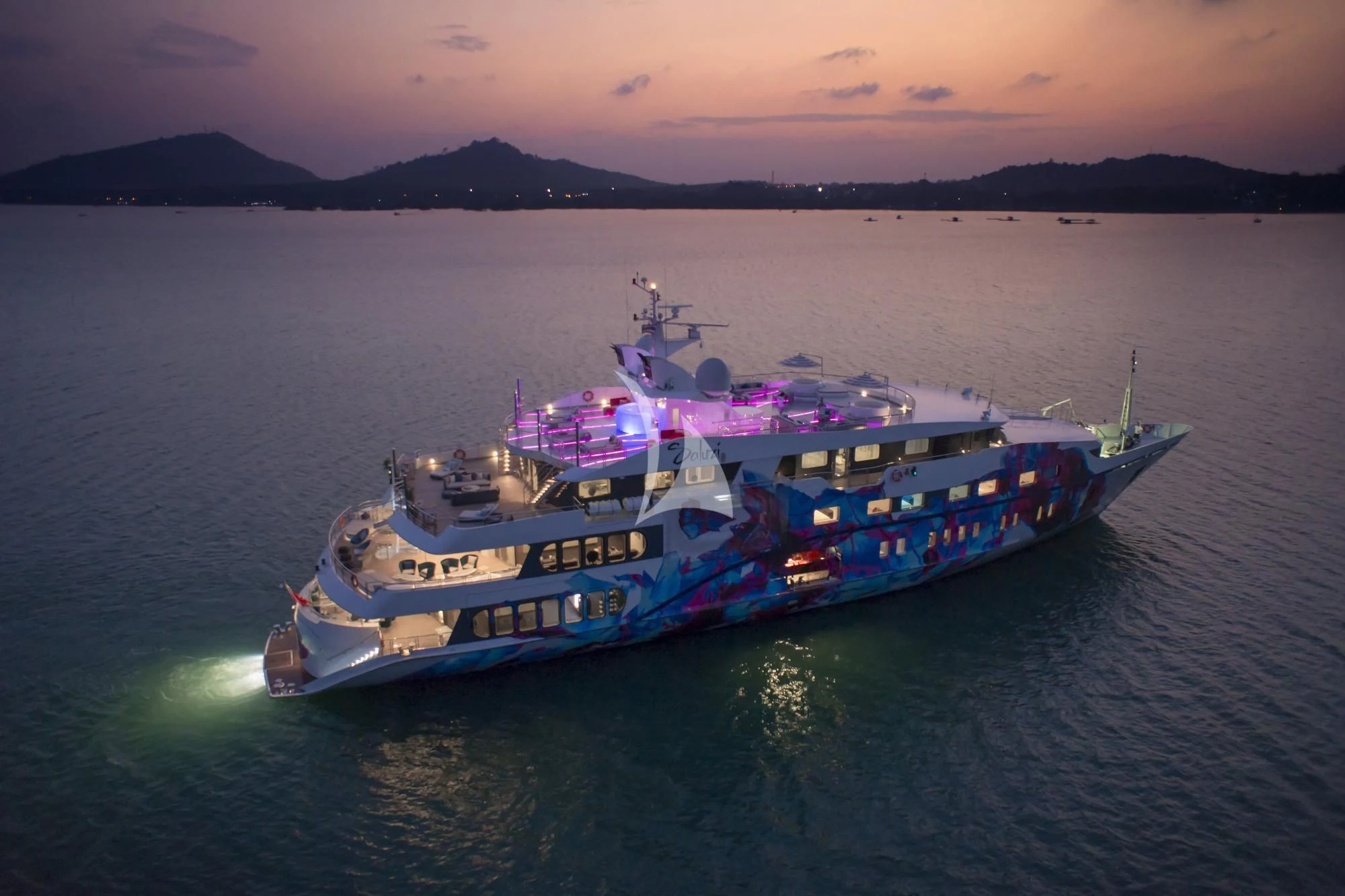 a boat on the water aboard SALUZI Yacht for Charter