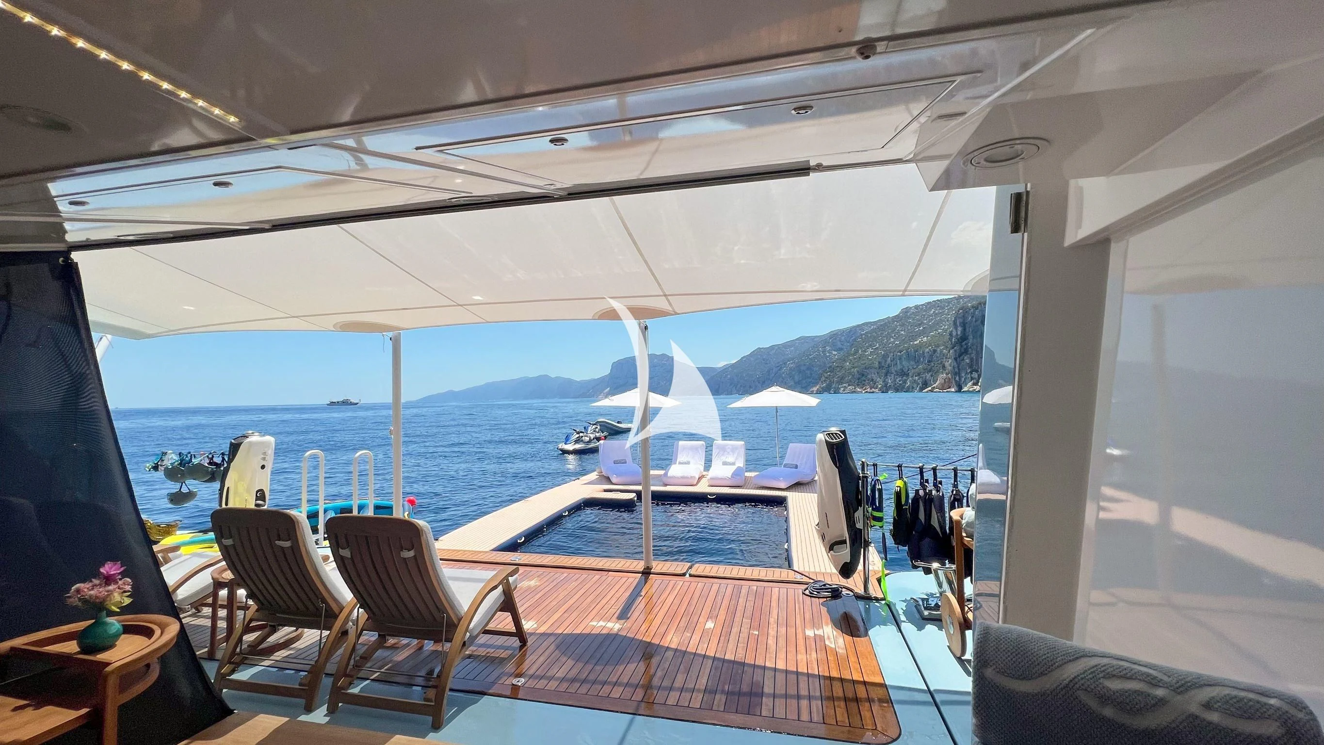 a boat on the water aboard SCOTT FREE Yacht for Charter