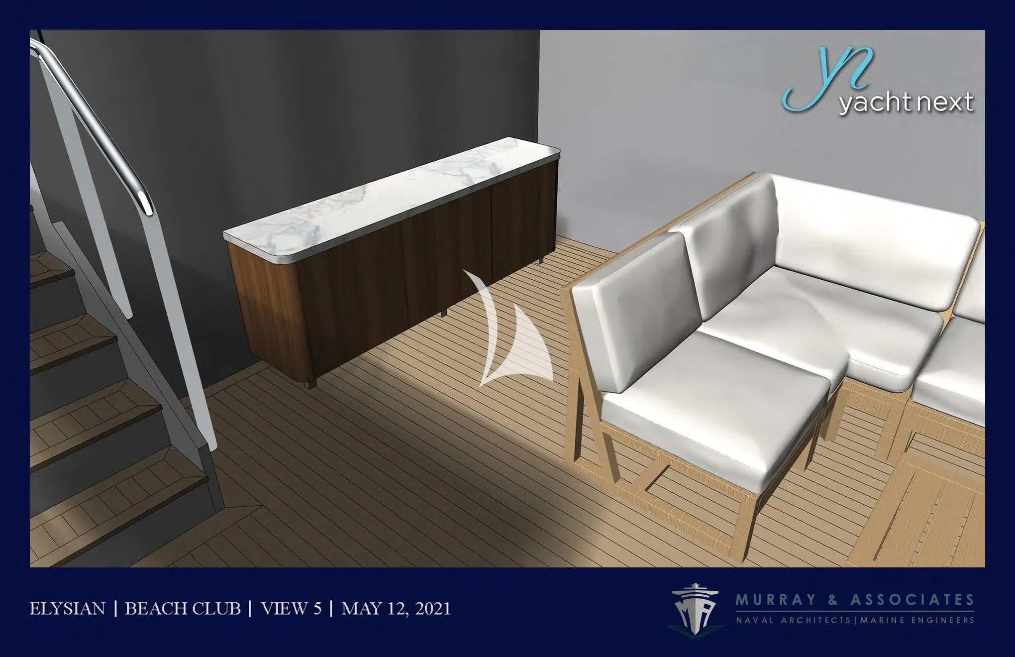 a couch and a table aboard SCOTT FREE Yacht for Charter