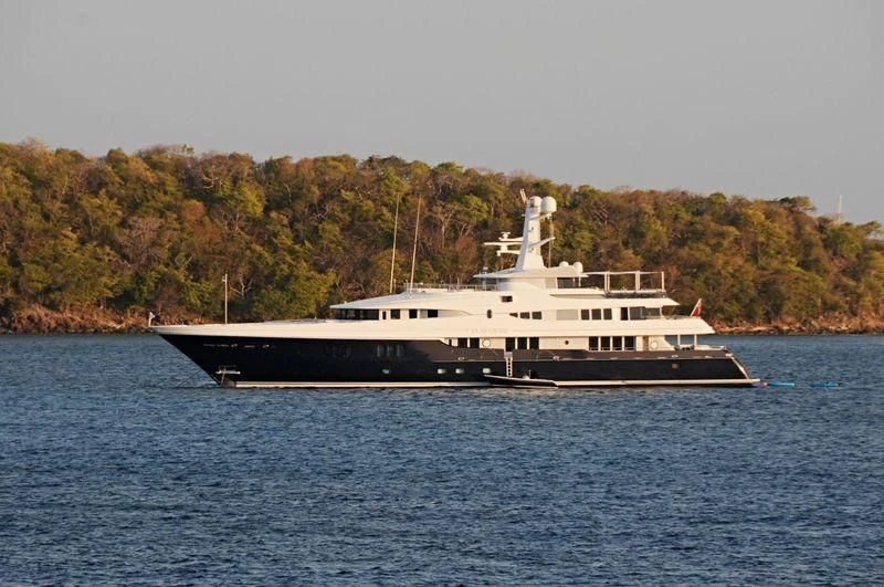 a large ship in the water aboard SCOTT FREE Yacht for Charter